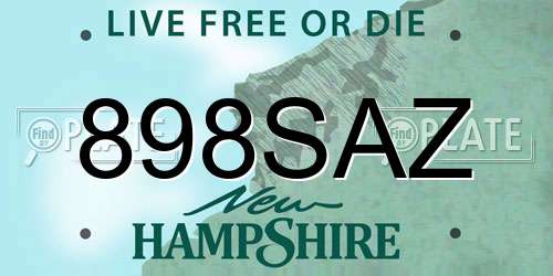 898SAZ New Hampshire License Plate