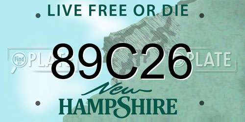 89C26 New Hampshire License Plate