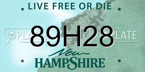 89H28 New Hampshire License Plate