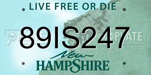 89IS247 New Hampshire License Plate