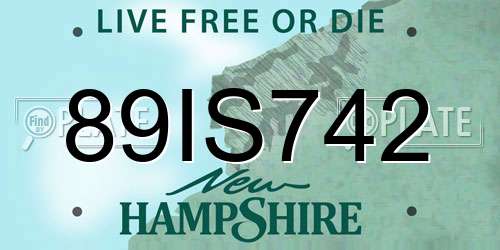 89IS742 New Hampshire License Plate