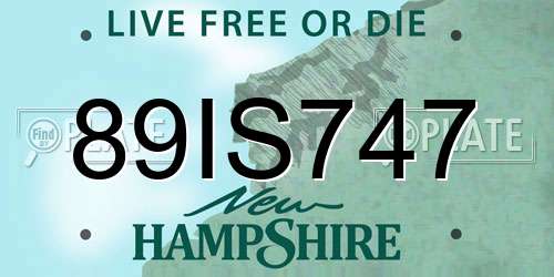89IS747 New Hampshire License Plate