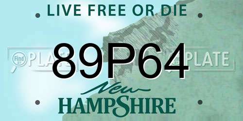 89P64 New Hampshire License Plate