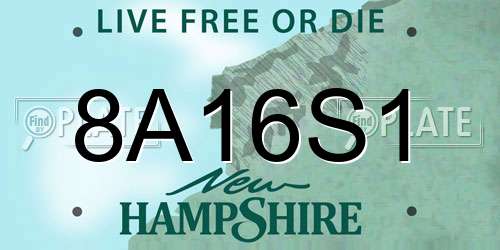 8A16S1 New Hampshire License Plate