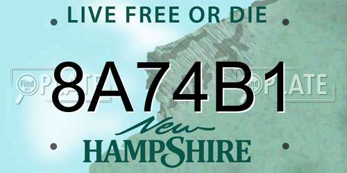8A74B1 New Hampshire License Plate