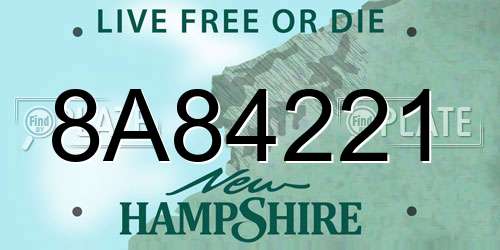8A84221 New Hampshire License Plate
