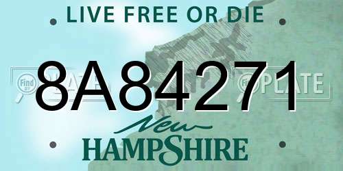 8A84271 New Hampshire License Plate