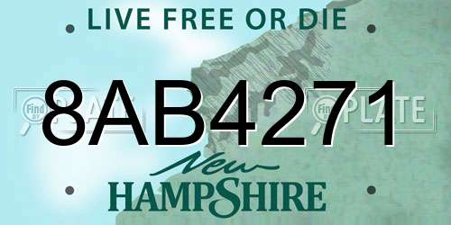 8AB4271 New Hampshire License Plate