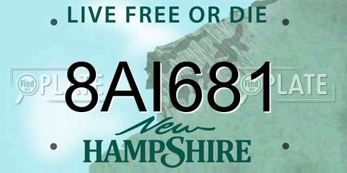 8AI681 New Hampshire License Plate
