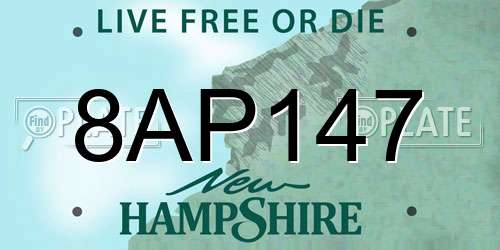8AP147 New Hampshire License Plate