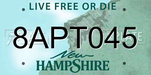 8APT045 New Hampshire License Plate
