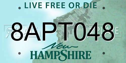8APT048 New Hampshire License Plate