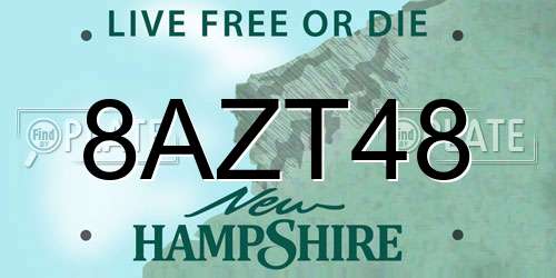 8AZT48 New Hampshire License Plate
