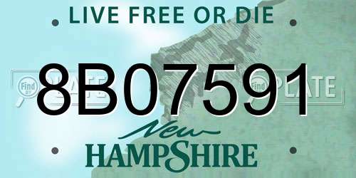 8B07591 New Hampshire License Plate