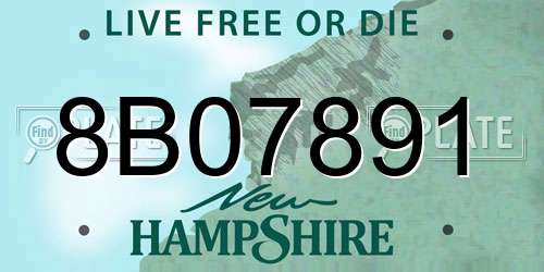 8B07891 New Hampshire License Plate