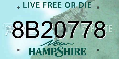 8B20778 New Hampshire License Plate