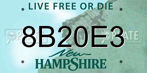 8B20E3 New Hampshire License Plate