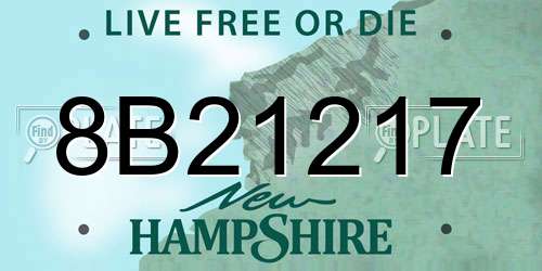 8B21217 New Hampshire License Plate