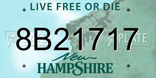 8B21717 New Hampshire License Plate