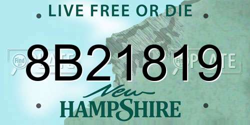 8B21819 New Hampshire License Plate