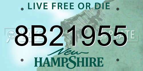 8B21955 New Hampshire License Plate