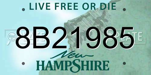 8B21985 New Hampshire License Plate