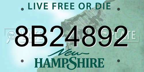 8B24892 New Hampshire License Plate