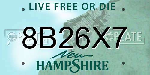 8B26X7 New Hampshire License Plate