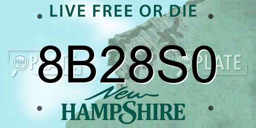 8B28S0 New Hampshire License Plate