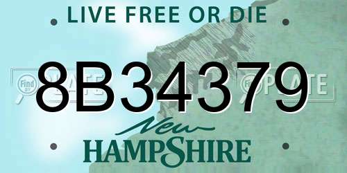 8B34379 New Hampshire License Plate