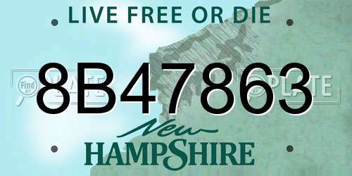 8B47863 New Hampshire License Plate