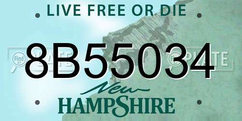 8B55034 New Hampshire License Plate