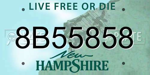 8B55858 New Hampshire License Plate