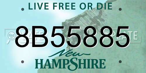 8B55885 New Hampshire License Plate