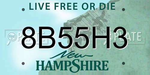 8B55H3 New Hampshire License Plate