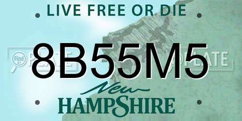 8B55M5 New Hampshire License Plate