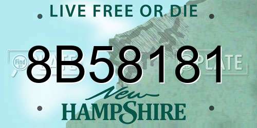 8B58181 New Hampshire License Plate