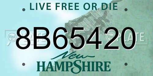8B65420 New Hampshire License Plate