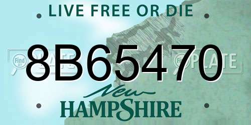 8B65470 New Hampshire License Plate