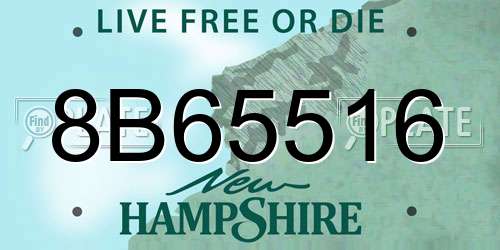 8B65516 New Hampshire License Plate