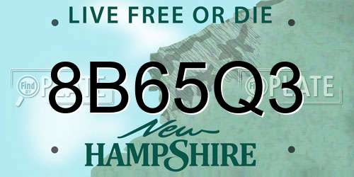 8B65Q3 New Hampshire License Plate