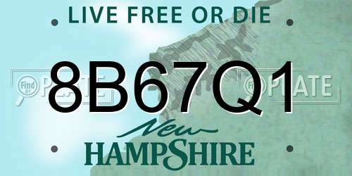 8B67Q1 New Hampshire License Plate