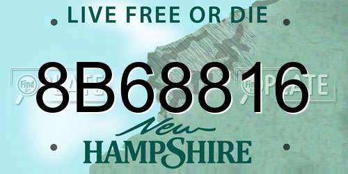 8B68816 New Hampshire License Plate
