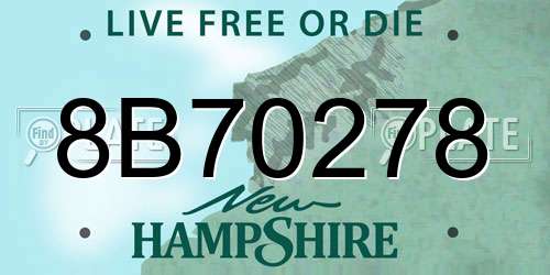 8B70278 New Hampshire License Plate