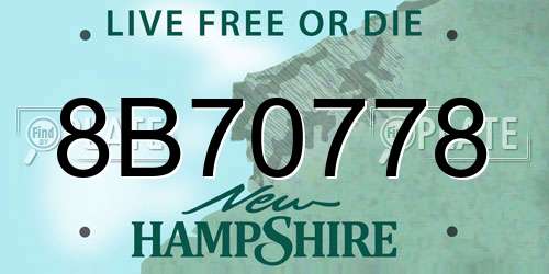 8B70778 New Hampshire License Plate
