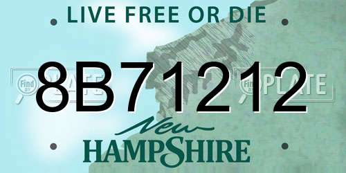 8B71212 New Hampshire License Plate
