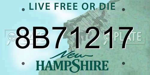 8B71217 New Hampshire License Plate