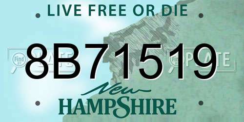 8B71519 New Hampshire License Plate