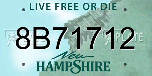 8B71712 New Hampshire License Plate