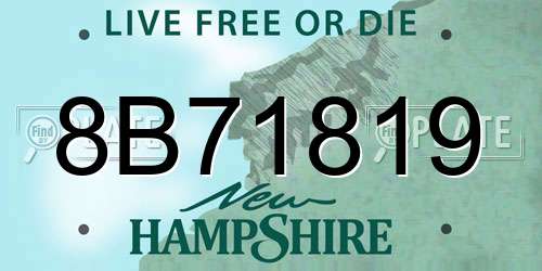 8B71819 New Hampshire License Plate